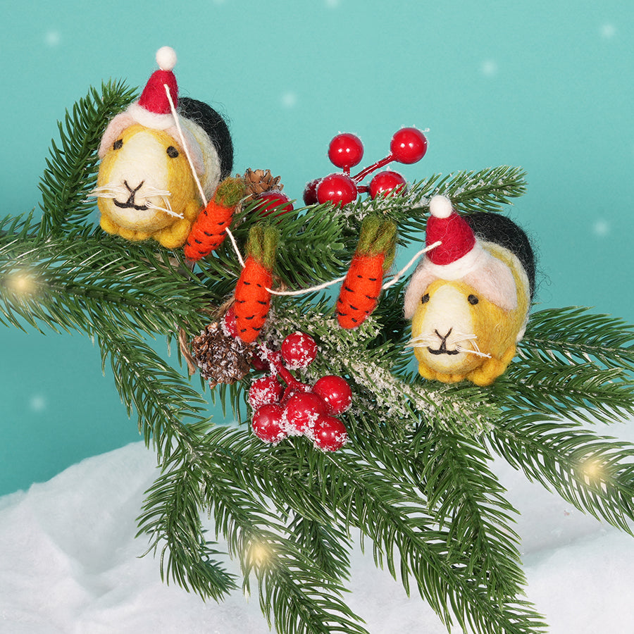 Guinea Pig Christmas Decorations | 4 Guinea Pig Ornaments Kavee C&C cages