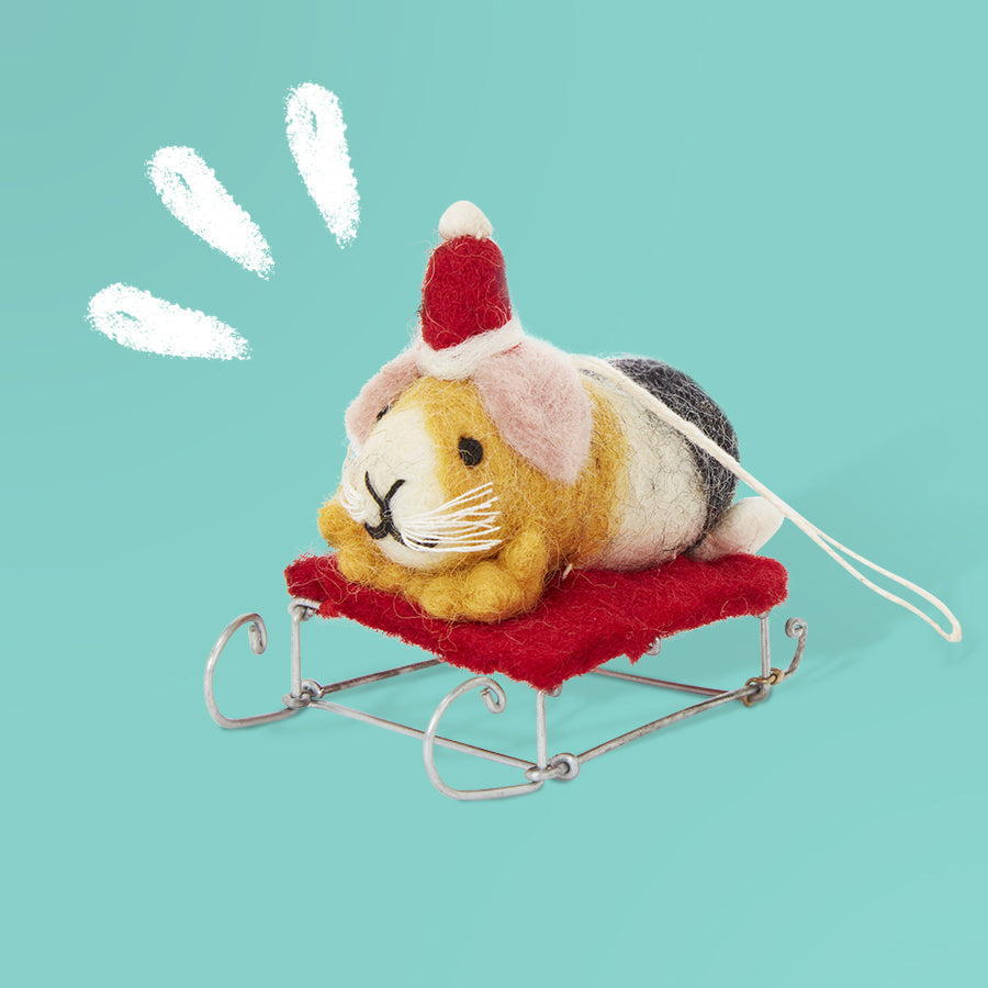 Guinea Pig Christmas Decorations | 4 Guinea Pig Ornaments Kavee C&C cages