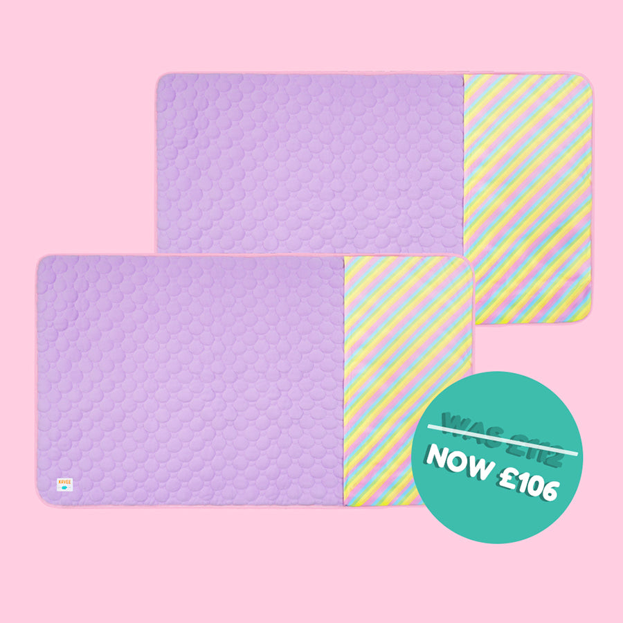 Set of 2 Pocket Fleece Liners for Guinea Pigs | Rainbow Bundle Kavee Pets Ltd UK