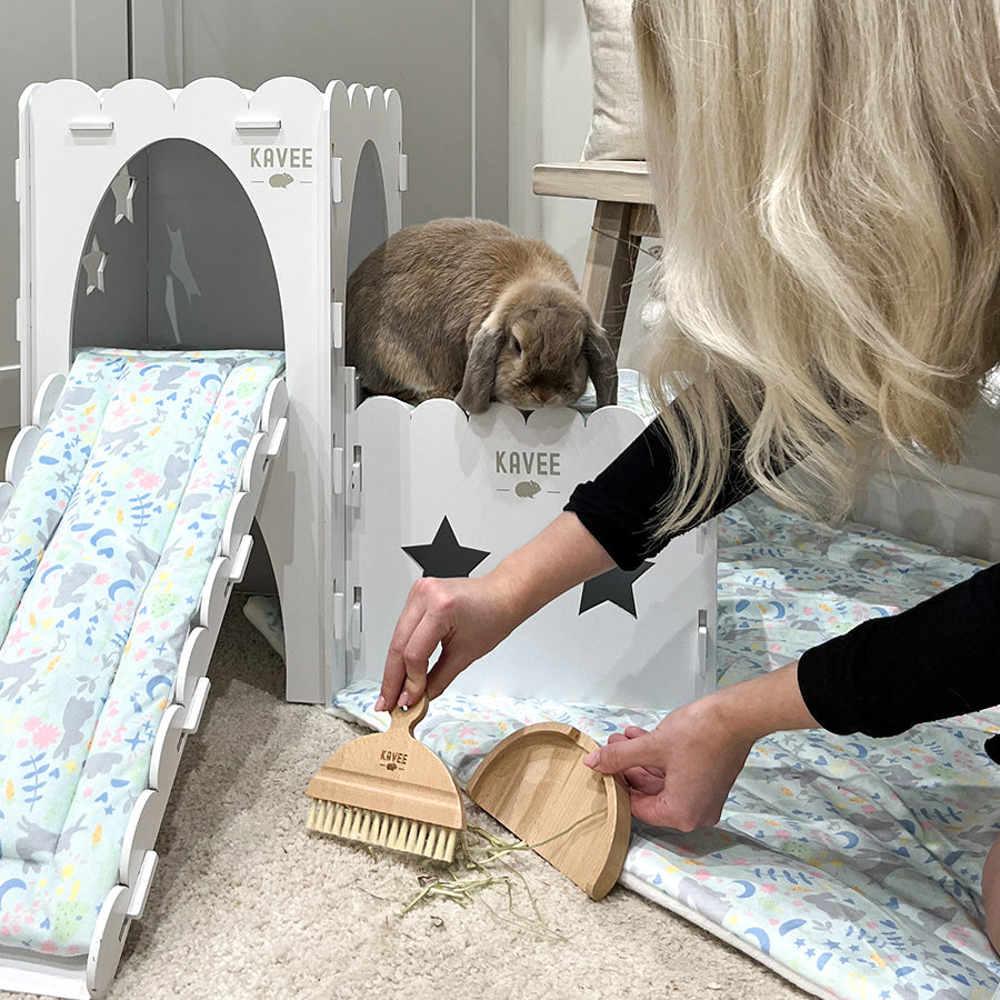 Swept Off Your Paws | Guinea Pig and Rabbit Dustpan & Brush Set Kavee Pets Ltd UK