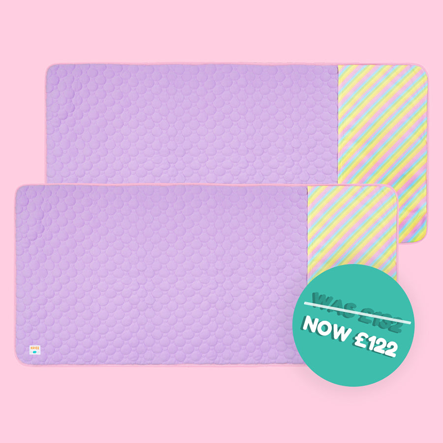 Set of 2 Pocket Fleece Liners for Guinea Pigs | Rainbow Bundle Kavee Pets Ltd UK