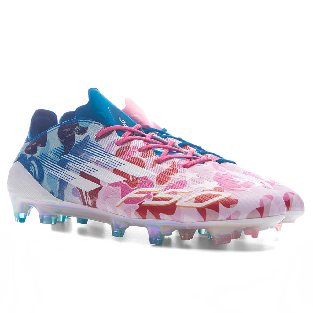 Adidas x BAPE F50 Elite Firm Ground Cleats - Clear Pink/Cloud White/Icey Blue Adidas Originals