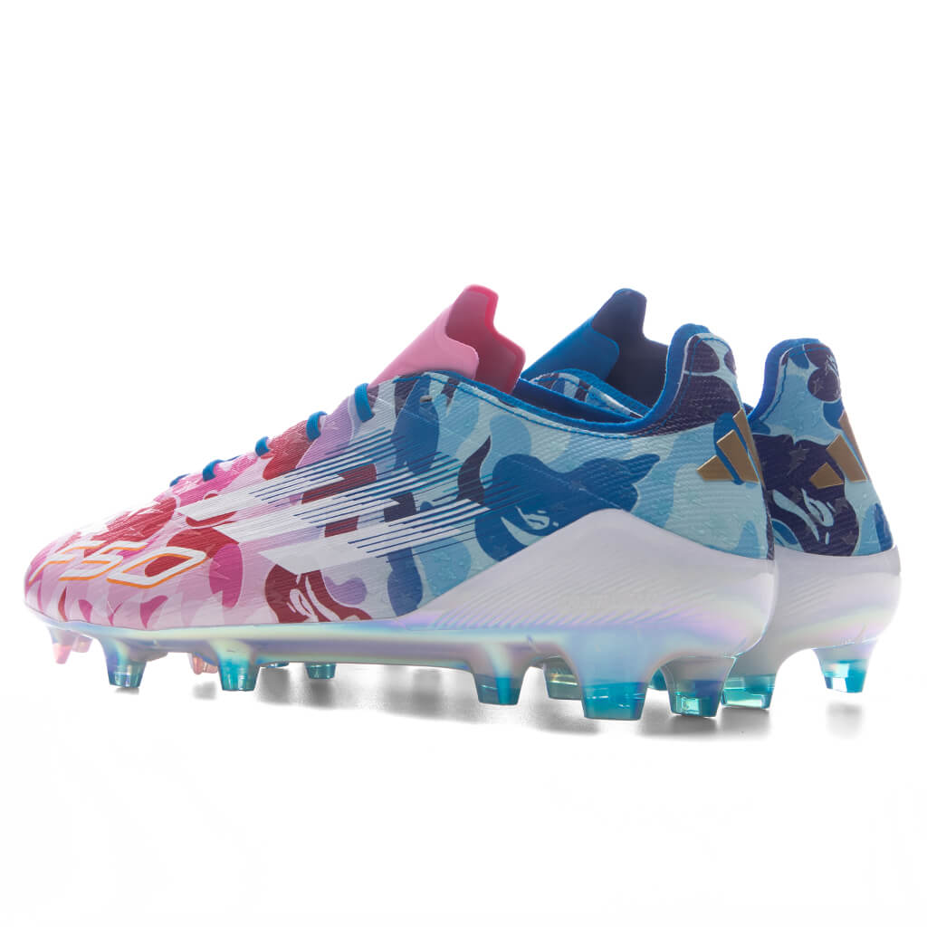 Adidas x BAPE F50 Elite Firm Ground Cleats - Clear Pink/Cloud White/Icey Blue Adidas Originals