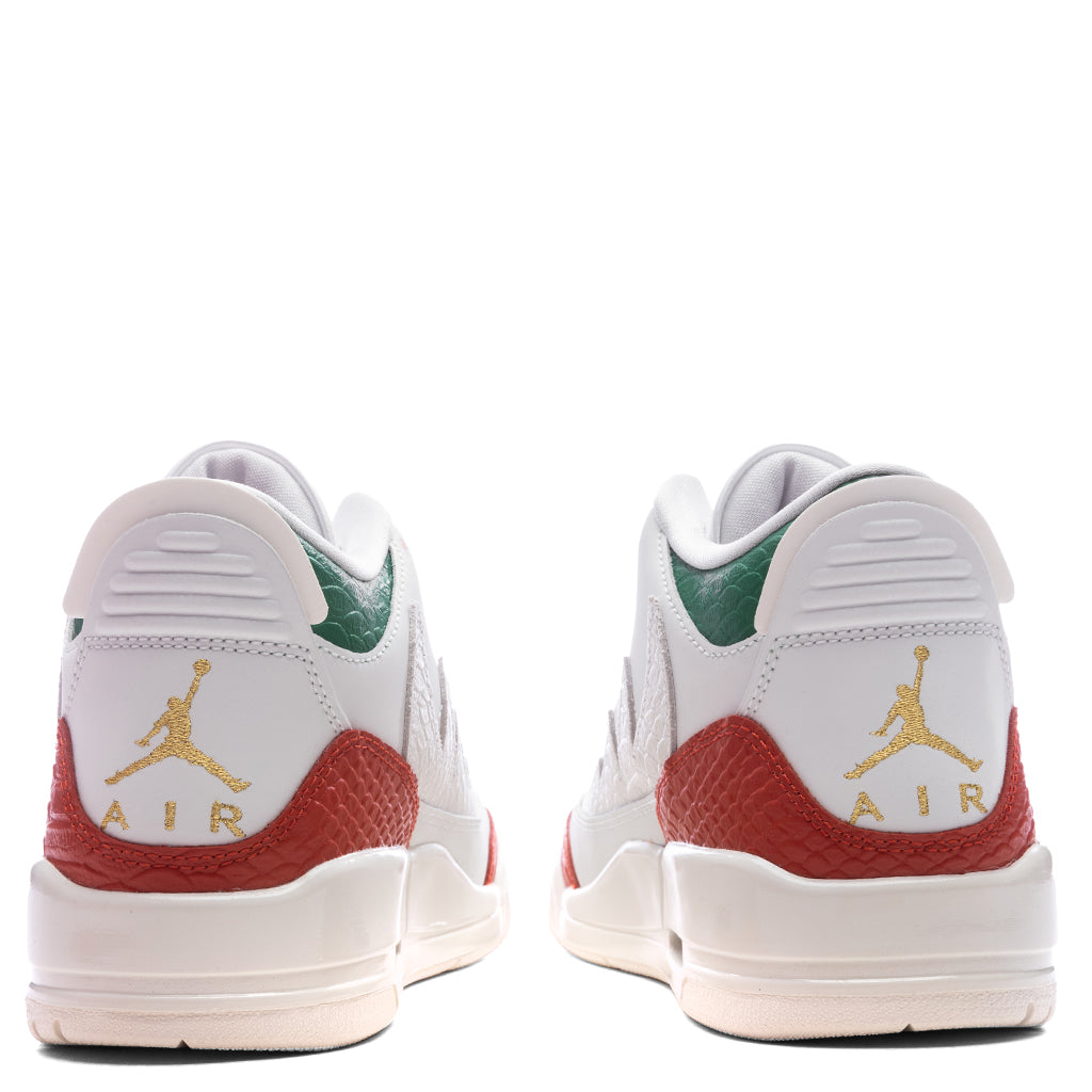 Air Jordan 3 Retro 'El Vuelo' - Summit White/Metallic Gold/Pine Green Jordan