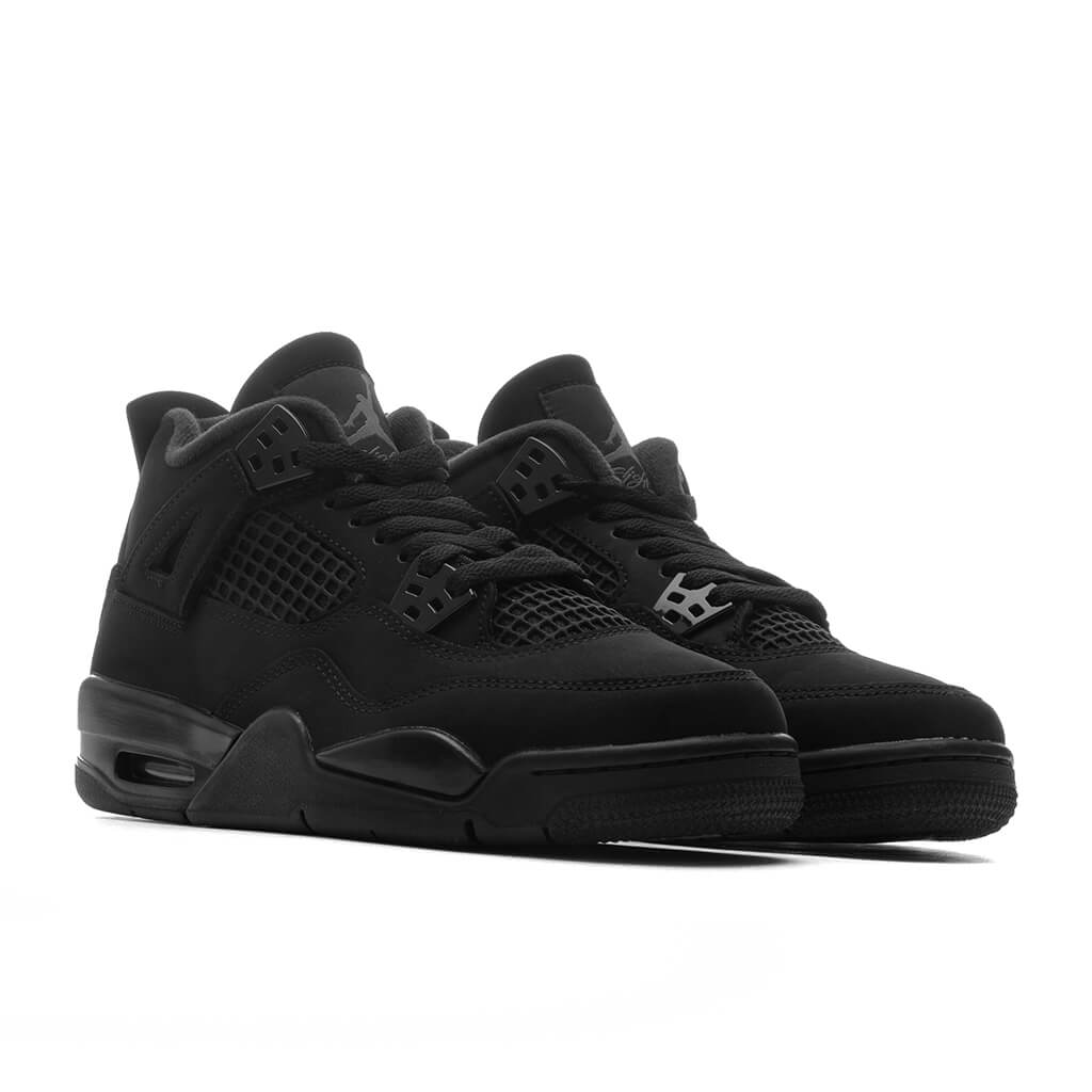 Air Jordan 4 Retro 'Black Cat' (GS) - Black/Light Graphite Jordan