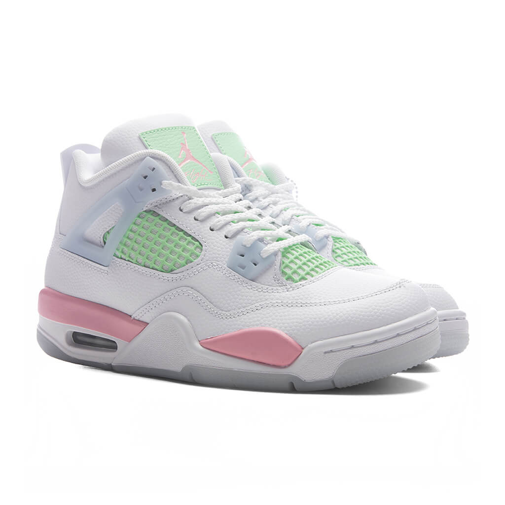 Air Jordan 4 Retro 'Valentine's Day' (GS) - White/Medium Soft Pink/Half Blue Jordan