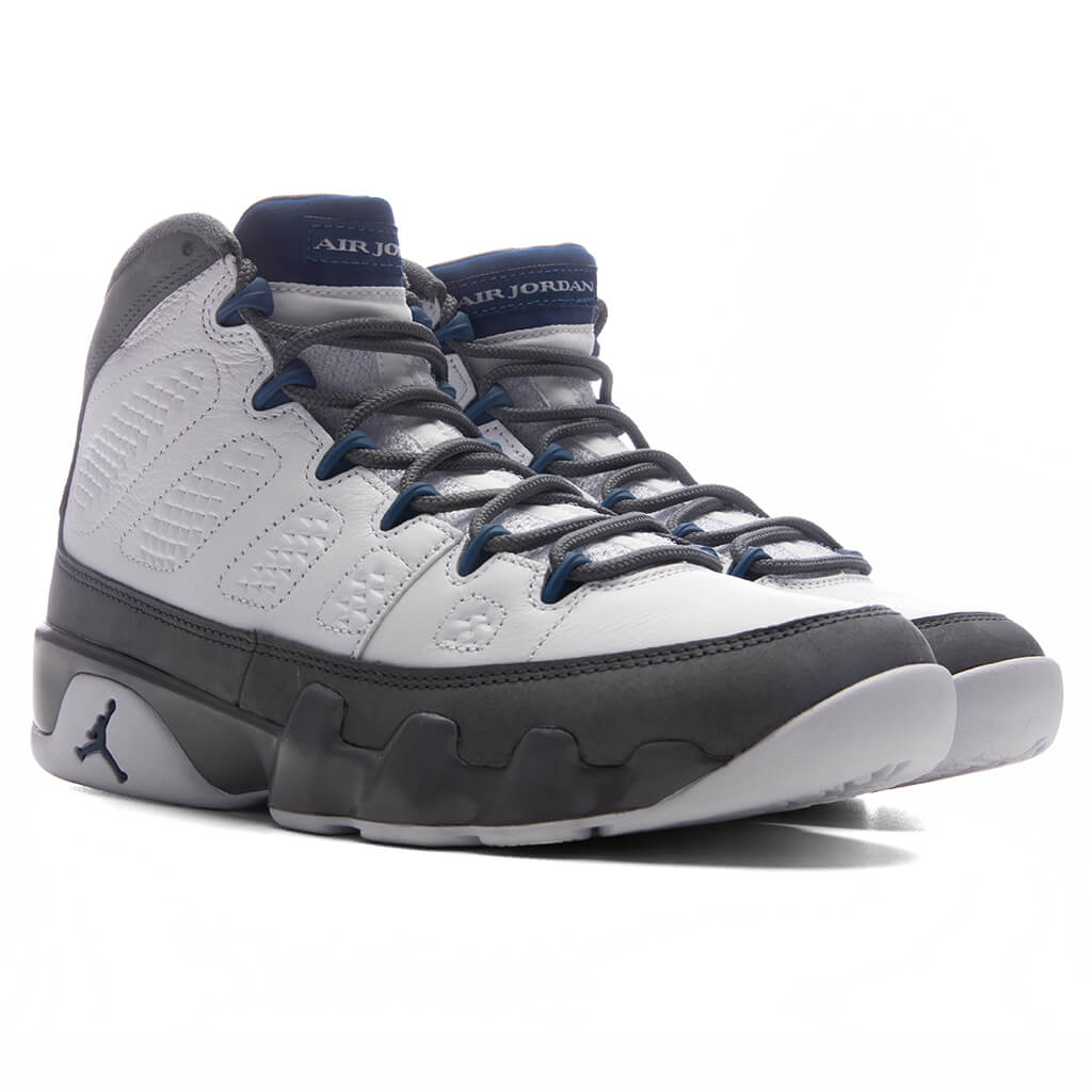 Air Jordan 9 Retro 'Flint Grey' - White/French Blue/Flint Grey Jordan