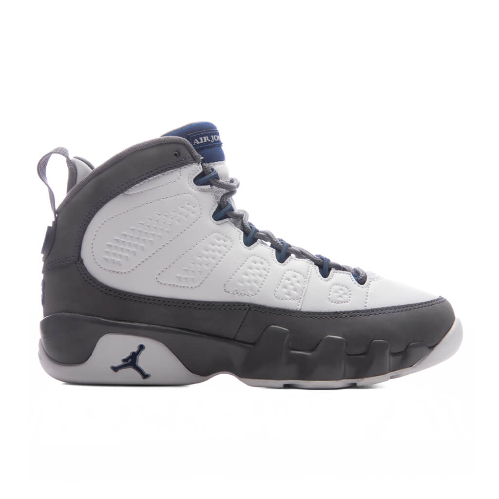 Air Jordan 9 Retro 'Flint Grey' (GS) - White/French Blue/Flint Grey Jordan
