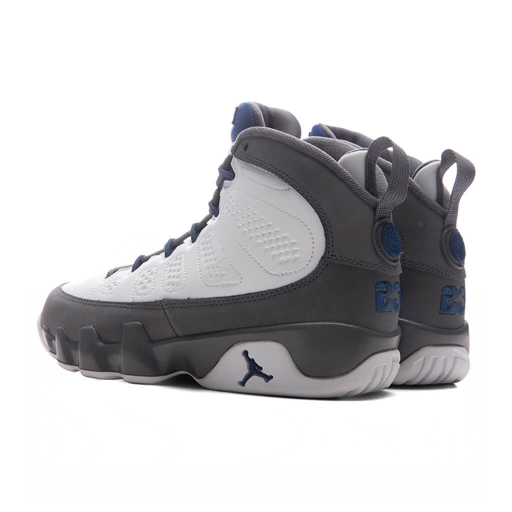 Air Jordan 9 Retro 'Flint Grey' (GS) - White/French Blue/Flint Grey Jordan