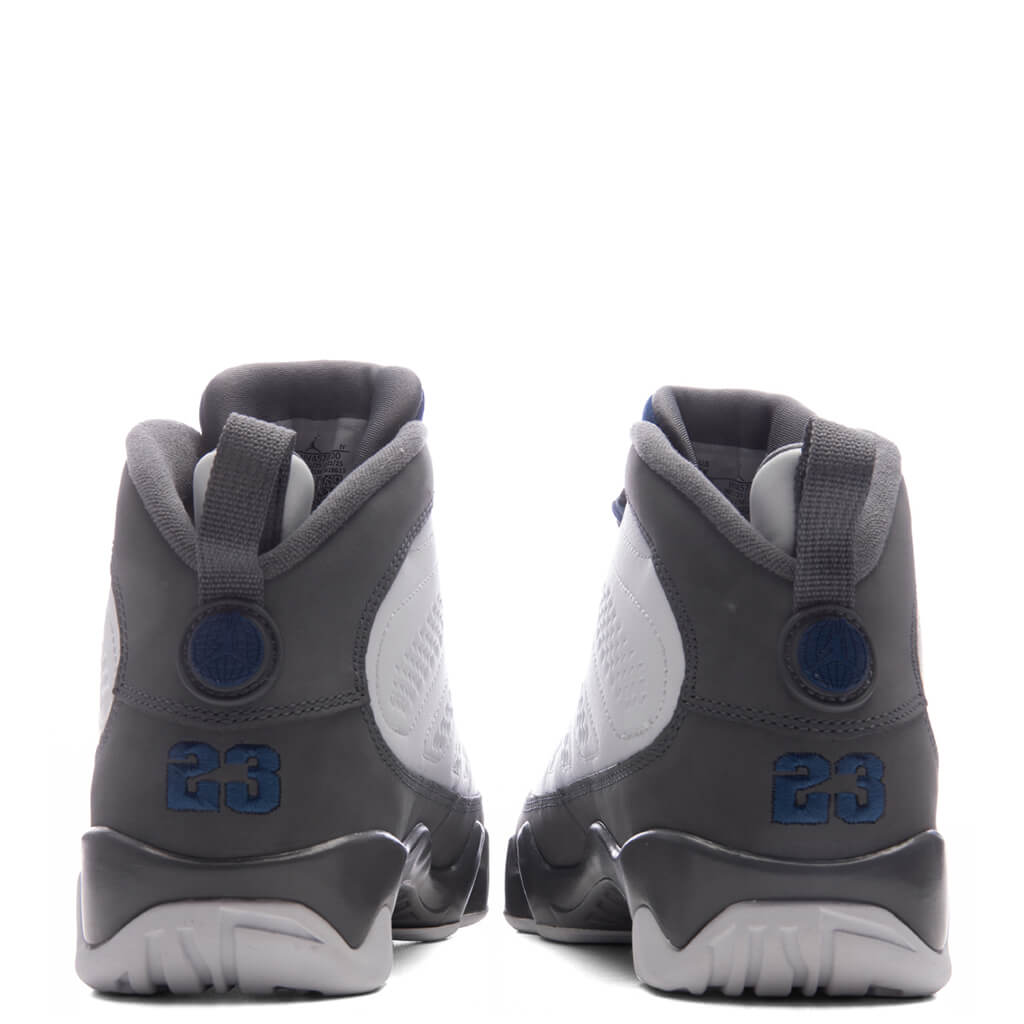 Air Jordan 9 Retro 'Flint Grey' (GS) - White/French Blue/Flint Grey Jordan