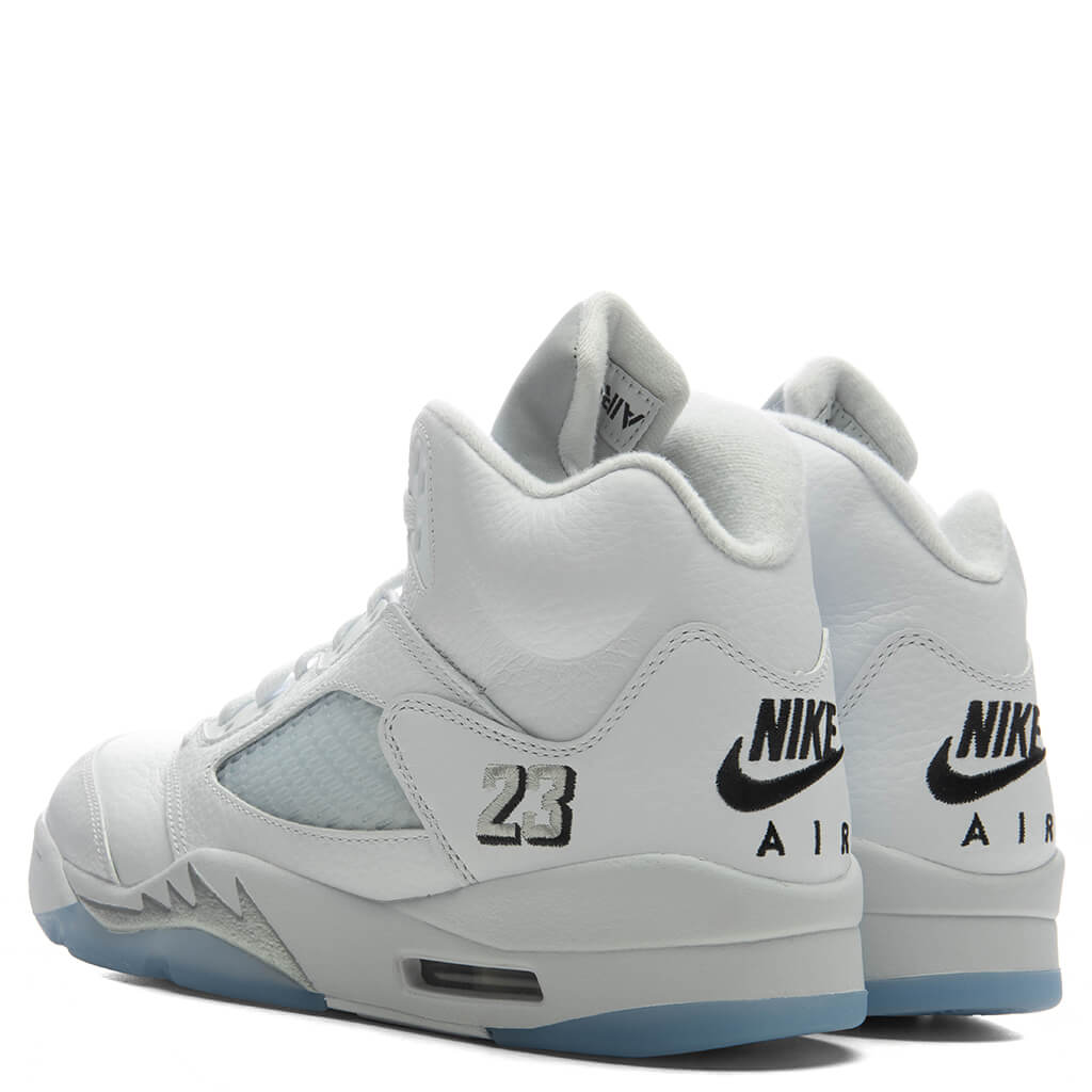 Air Jordan 5 Retro 'White Metallic' - White/Black/Metallic Silver Jordan