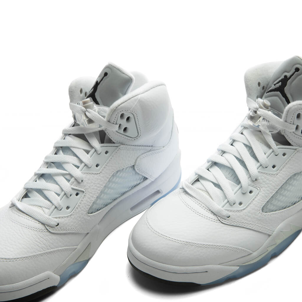 Air Jordan 5 Retro 'White Metallic' - White/Black/Metallic Silver Jordan