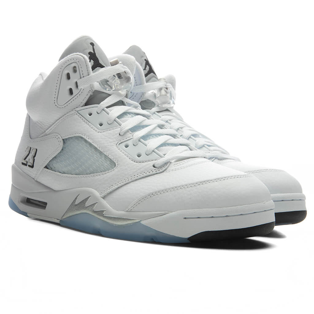 Air Jordan 5 Retro 'White Metallic' - White/Black/Metallic Silver Jordan
