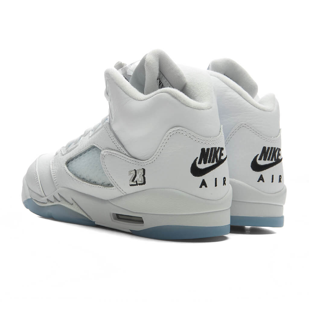 Air Jordan 5 Retro 'White Metallic' (GS) - White/Black/Metallic Silver Jordan