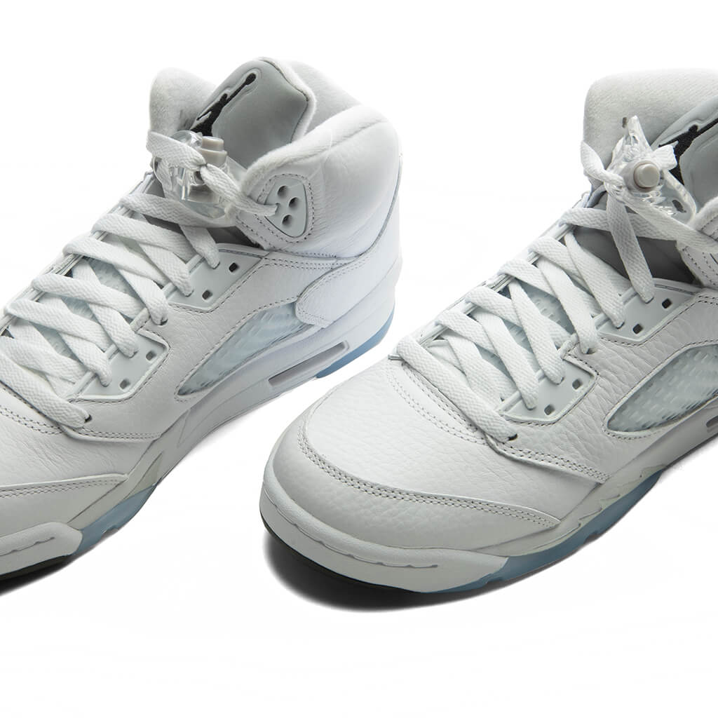 Air Jordan 5 Retro 'White Metallic' (GS) - White/Black/Metallic Silver Jordan