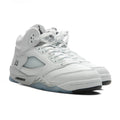 Air Jordan 5 Retro 'White Metallic' (GS) - White/Black/Metallic Silver Jordan