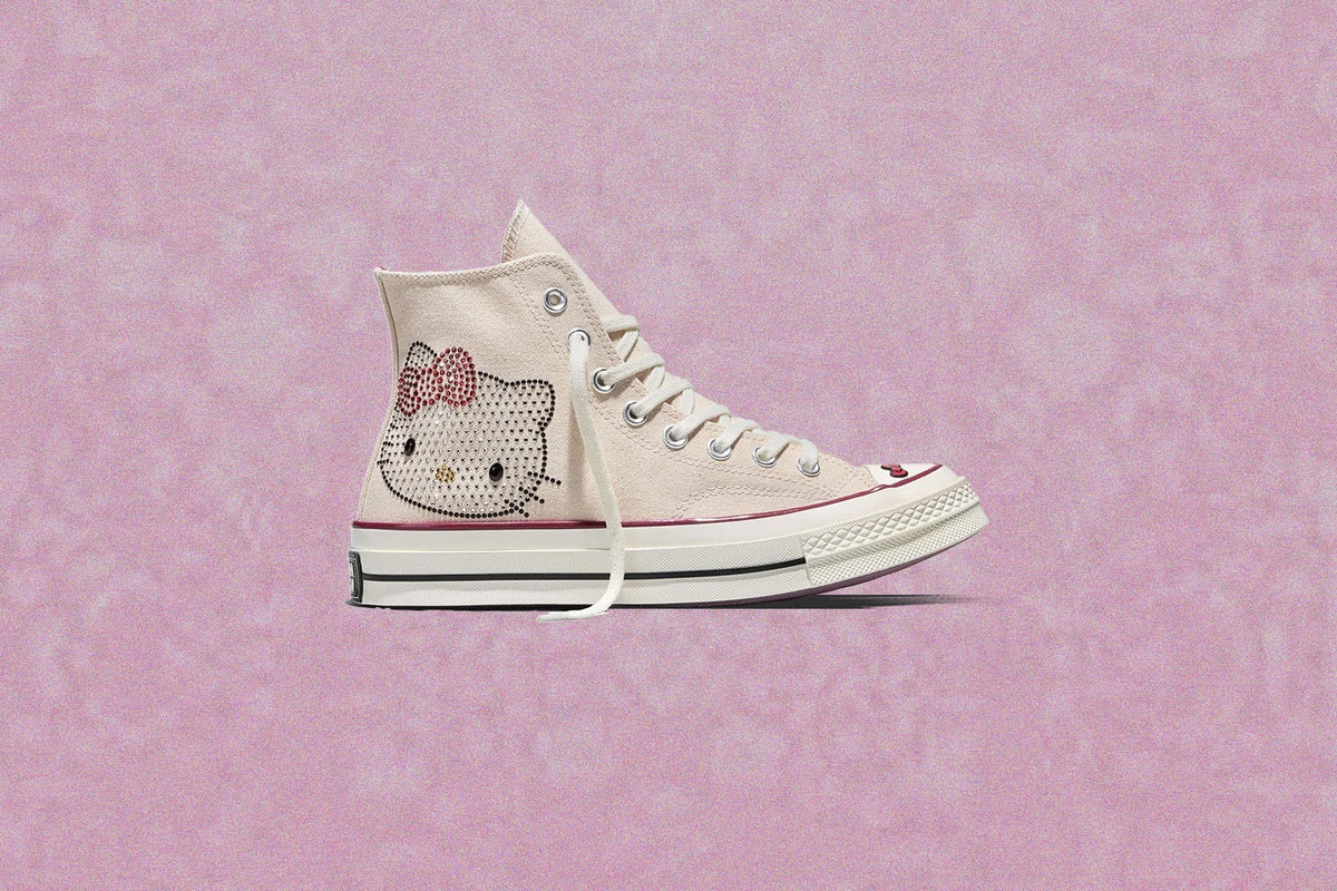 Converse x Hello Kitty Chuck Taylor 70 with Swarovski Crystals - Egret/Sporty Berry/Black Converse
