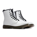 Youth 1460 Patent Leather Boots - White Patent Lamper Dr. Martens