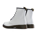 Youth 1460 Patent Leather Boots - White Patent Lamper Dr. Martens