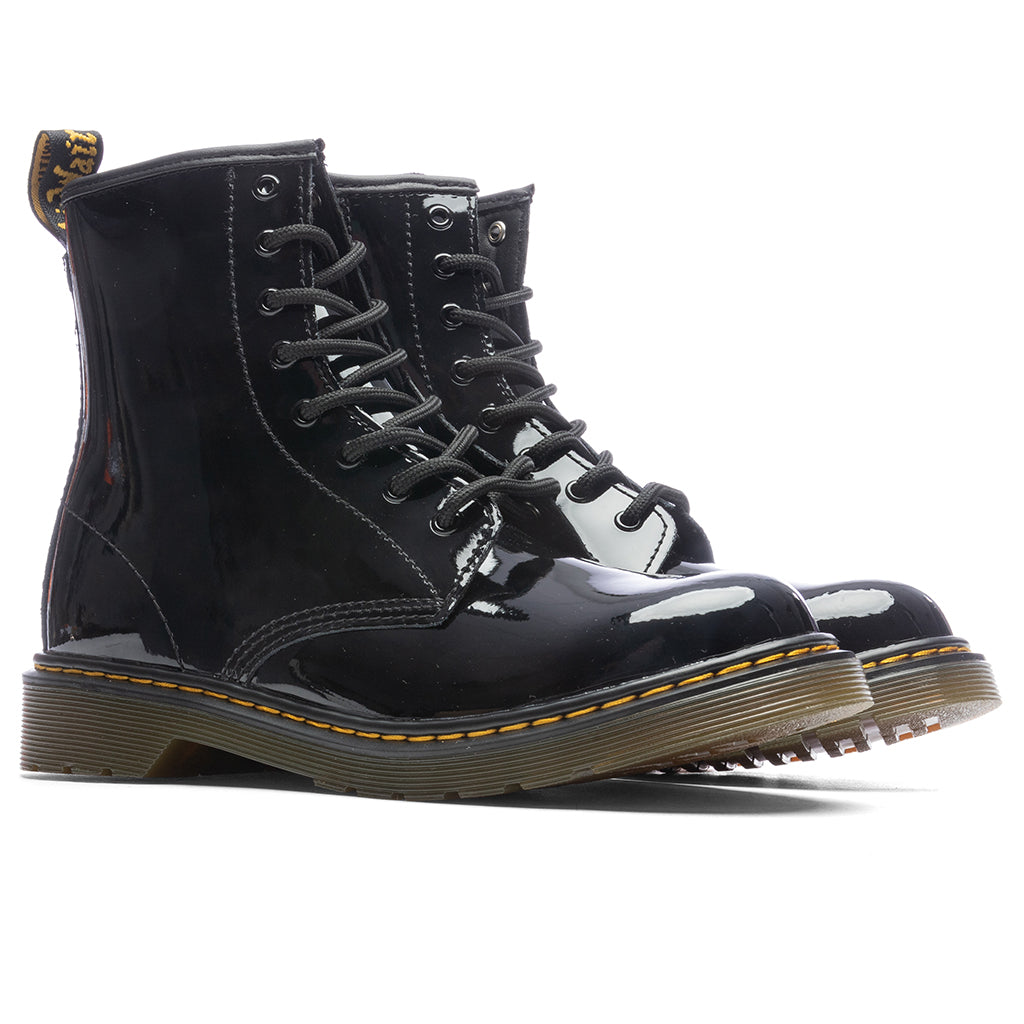 Youth 1460 Patent Leather Lace Up Boots - Black Dr. Martens