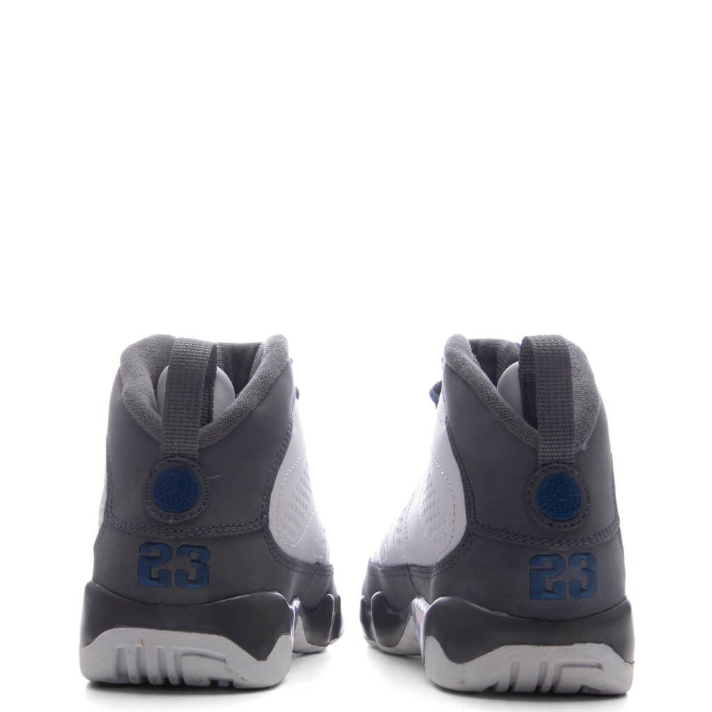 Air Jordan 9 Retro 'Flint Grey' (PS) - White/French Blue/Flint Grey Jordan