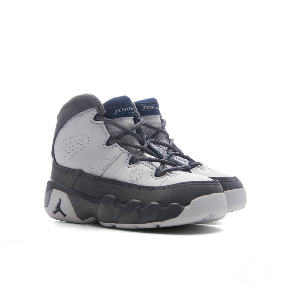 Air Jordan 9 Retro 'Flint Grey' (TD) - White/French Blue/Flint Grey Jordan