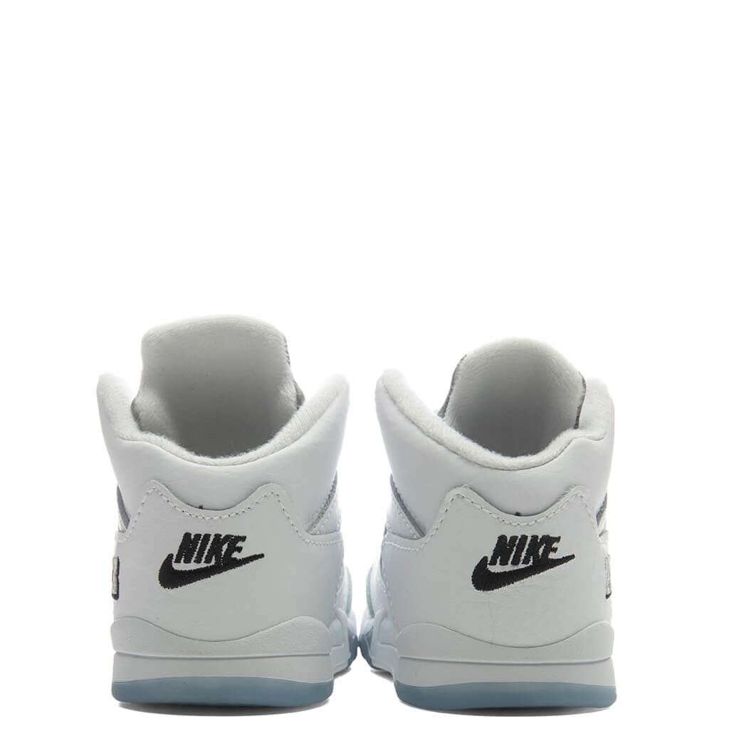 Air Jordan 5 Retro 'White Metallic' (TD) - White/Black/Metallic Silver Jordan