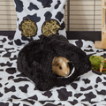 Extra Soft Fleece Hidey for Guinea Pigs | Bold Black Kavee Pets Ltd UK