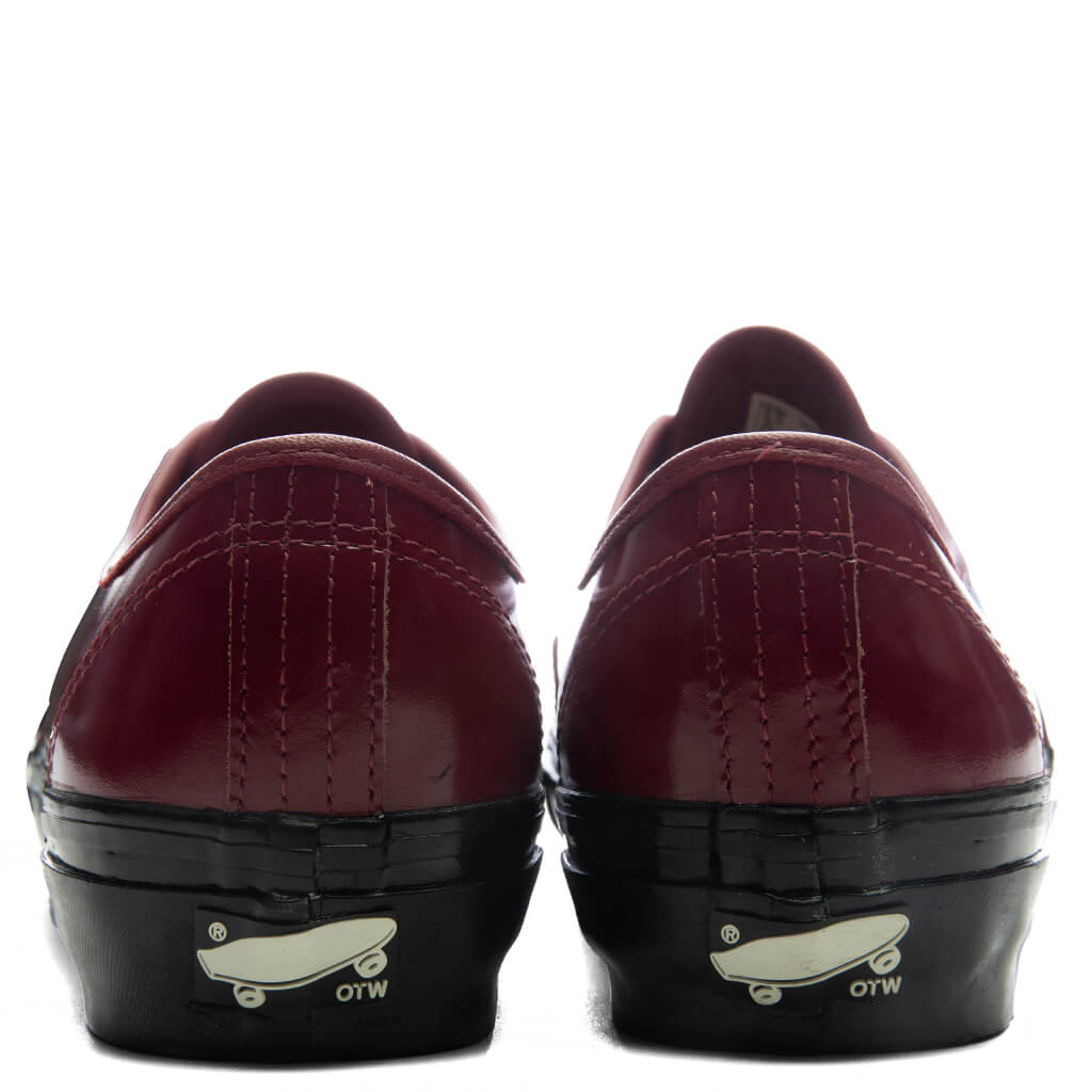 OTW Premium Authentic 44 Siped Vibram Gloss Leather - Burgundy Red/Black Vans