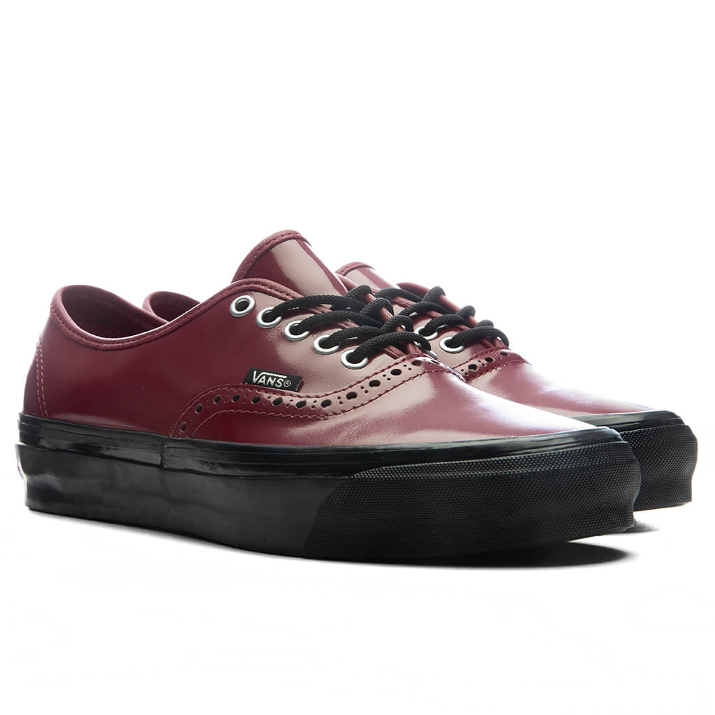 OTW Premium Authentic 44 Siped Vibram Gloss Leather - Burgundy Red/Black Vans