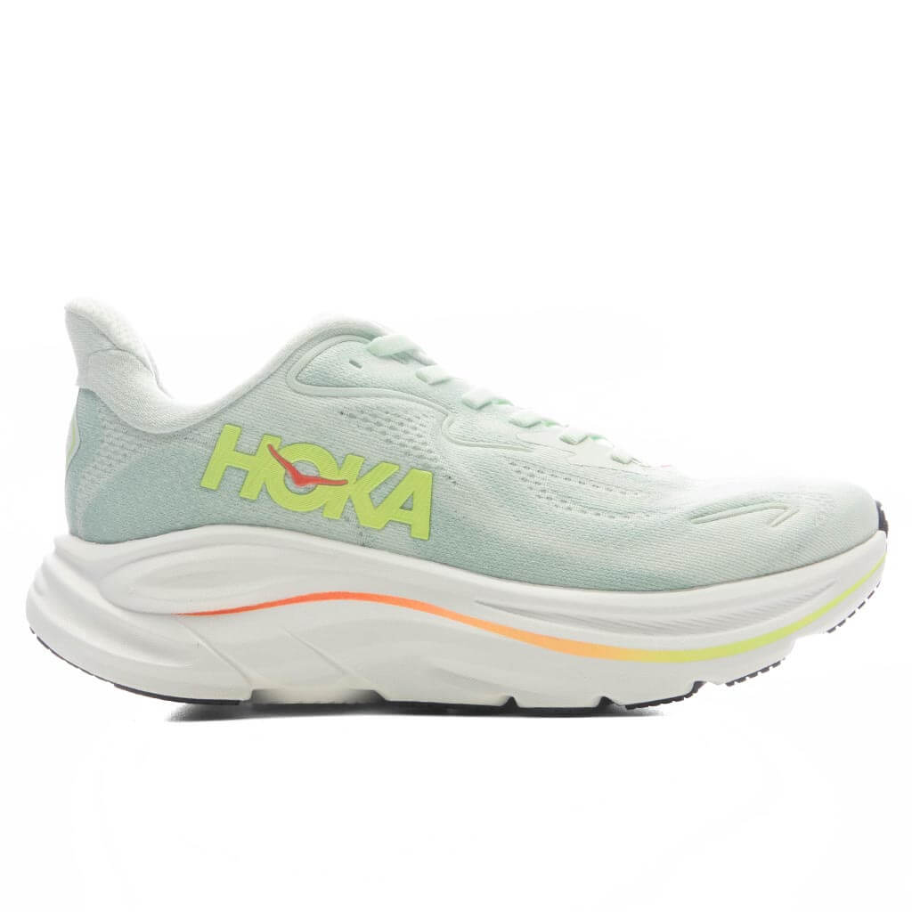 Women's Clifton 10 - Sea Glass/Neon Flame Hoka