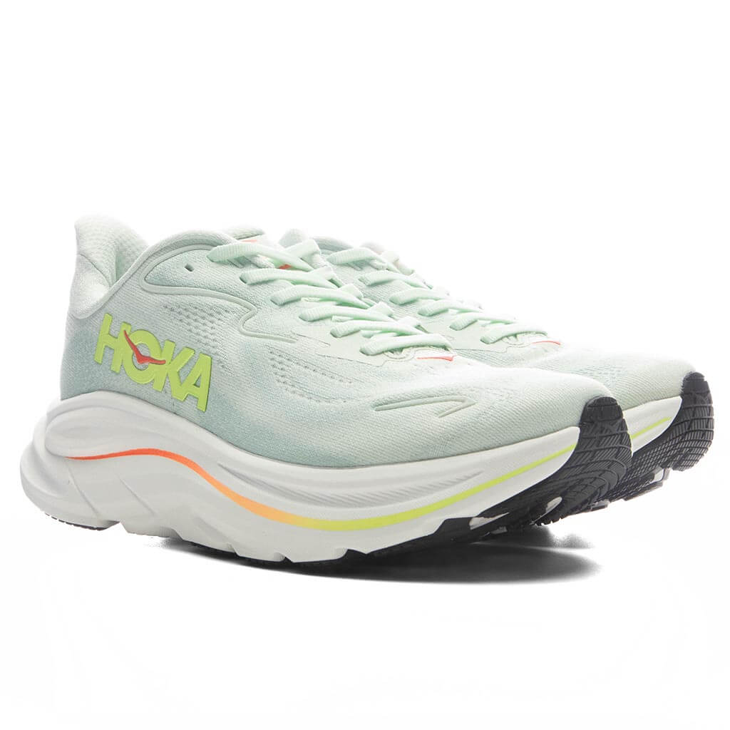 Women's Clifton 10 - Sea Glass/Neon Flame Hoka