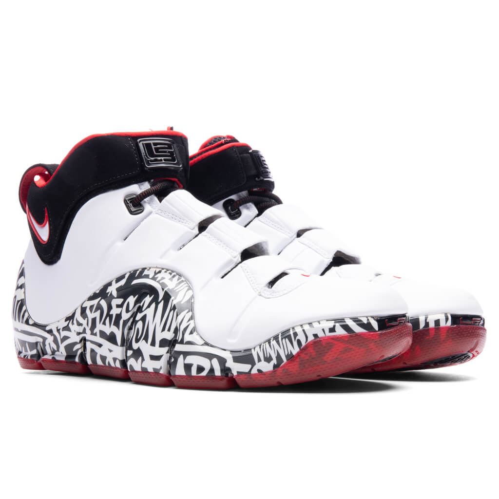 Zoom Lebron IV - White/Black/University Red Nike