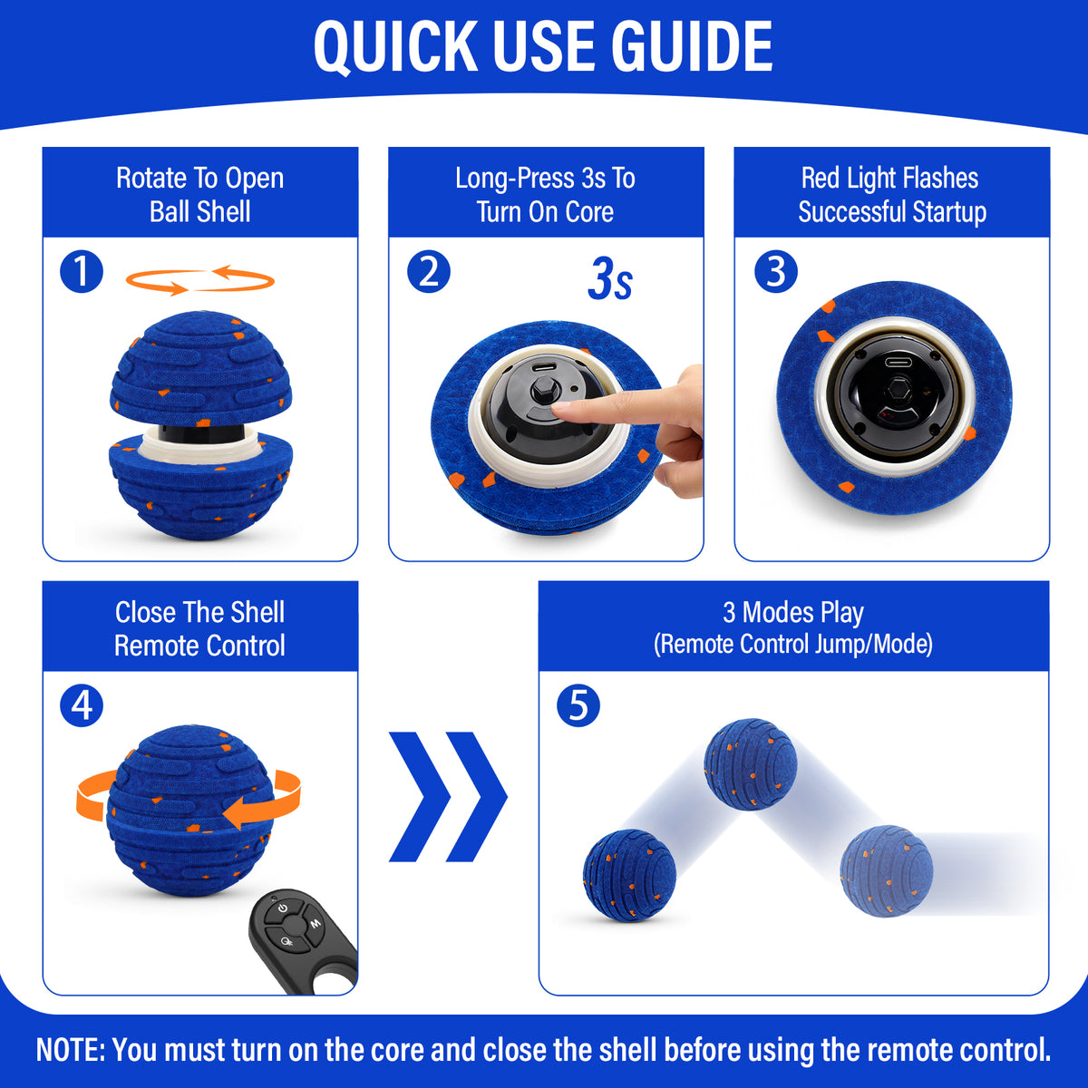 Smart Interactive Dog Toy, Indestructible E-TPU Toy Ball for Aggressive Chewers, Automatic Moving, Rechargeable Ball Pawora