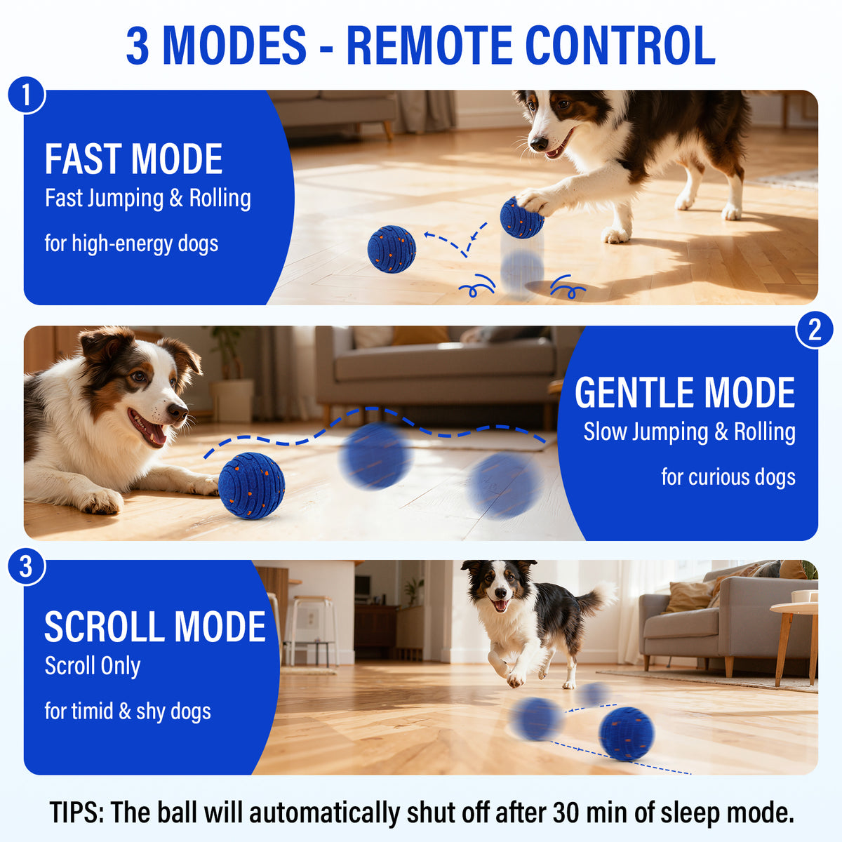 Smart Interactive Dog Toy, Indestructible E-TPU Toy Ball for Aggressive Chewers, Automatic Moving, Rechargeable Ball Pawora