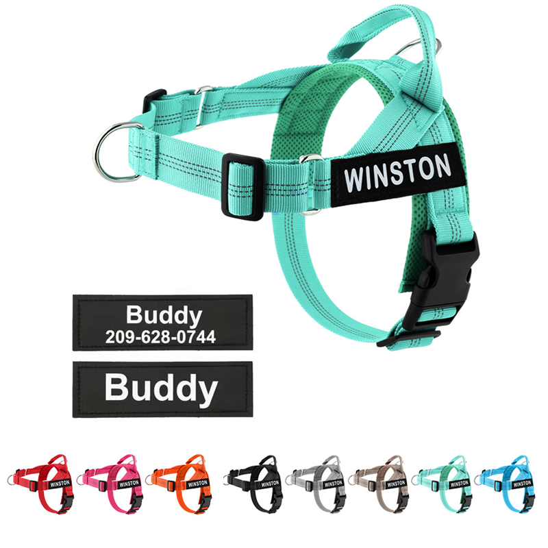Personalized Dog Harness Reflective Adjustable Dog Harness Vest For small Medium large Dog Harness Vest Training Walking Running Pawora
