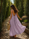 Women's Solid Color Backless Cami Dress TrendySpot