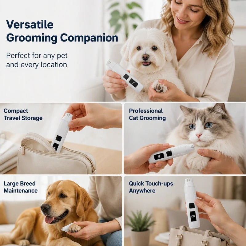 Electric Pet Nail Grinder with LED Power Display Pawora