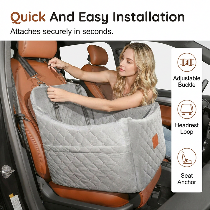 Quilted Pet Booster Car Seat Pawora UK