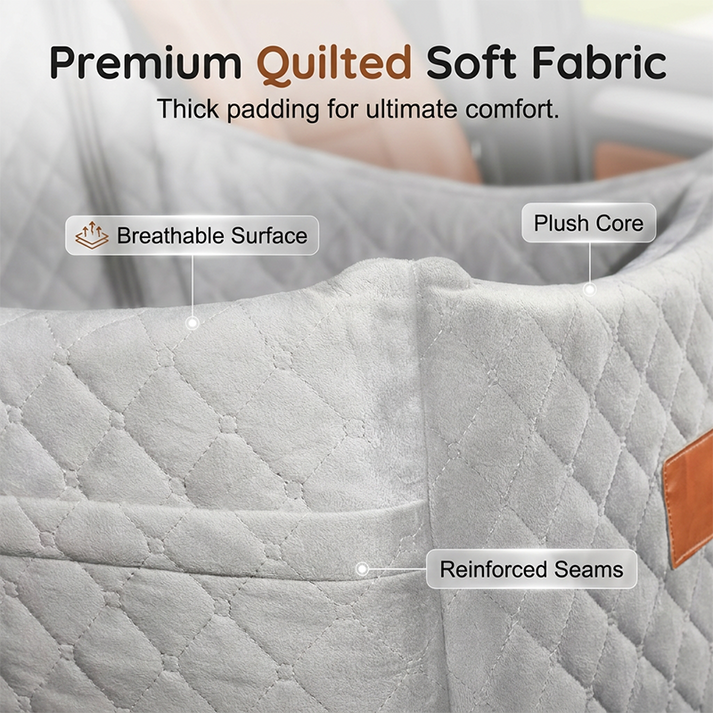 Quilted Pet Booster Car Seat Pawora UK